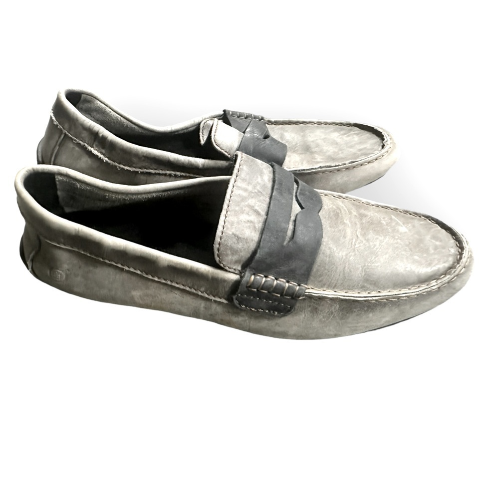 Born Andes Gray Black Leather Loafer Size 10.5